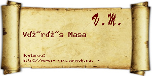 Vörös Masa névjegykártya
